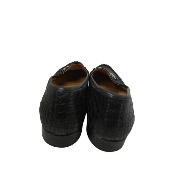 ZELLI Black Crocodile Horsebit Men’s Loafers Shoes Size 13 - Picture 4 of 8